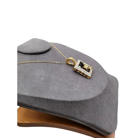 Nolan Miller Glamour Collection Pendant Necklace 18" Gold Filled Chain Swarovski - Picture 4 of 16